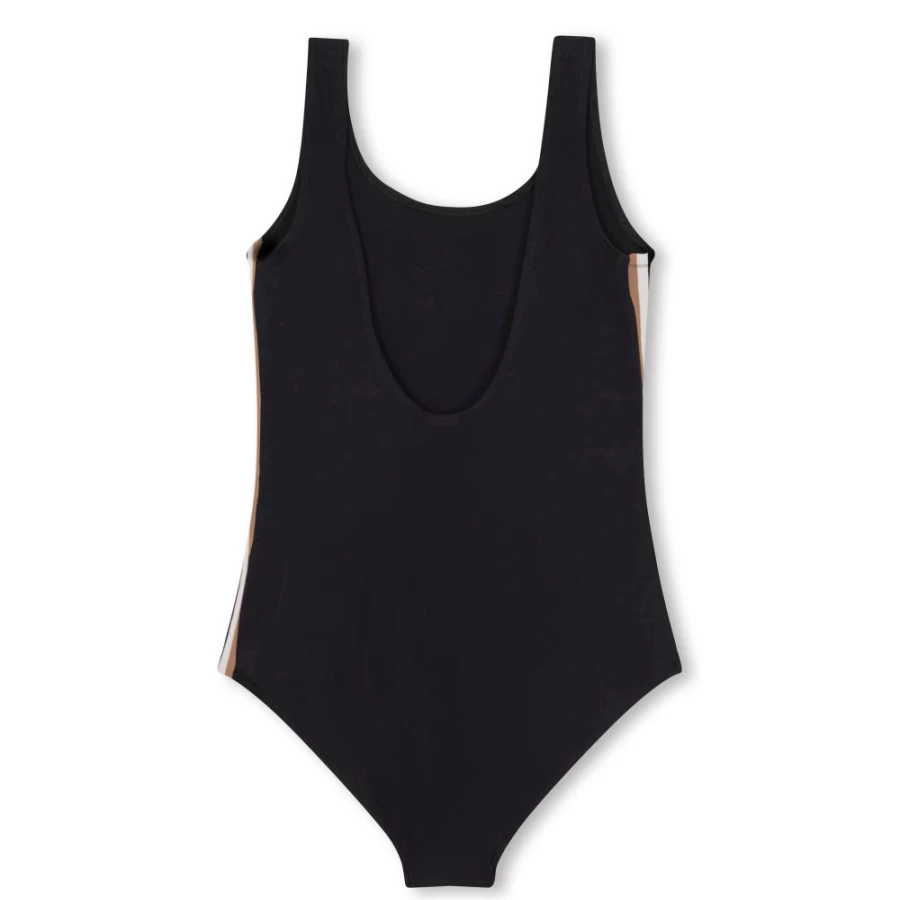 BOSS Girls Black One-Piece Swimming Costume for Active Water Play