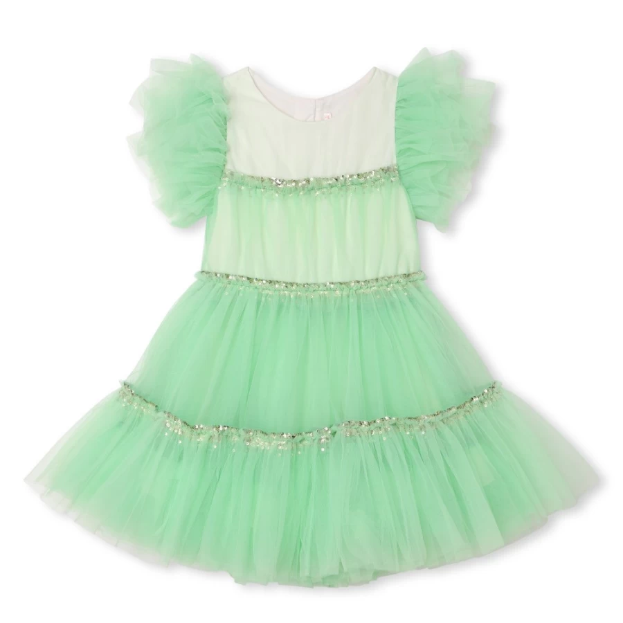 BILLIEBLUSH Pink Sequined Party Dress for Girls - Sparkly Glamorous Evening Gown