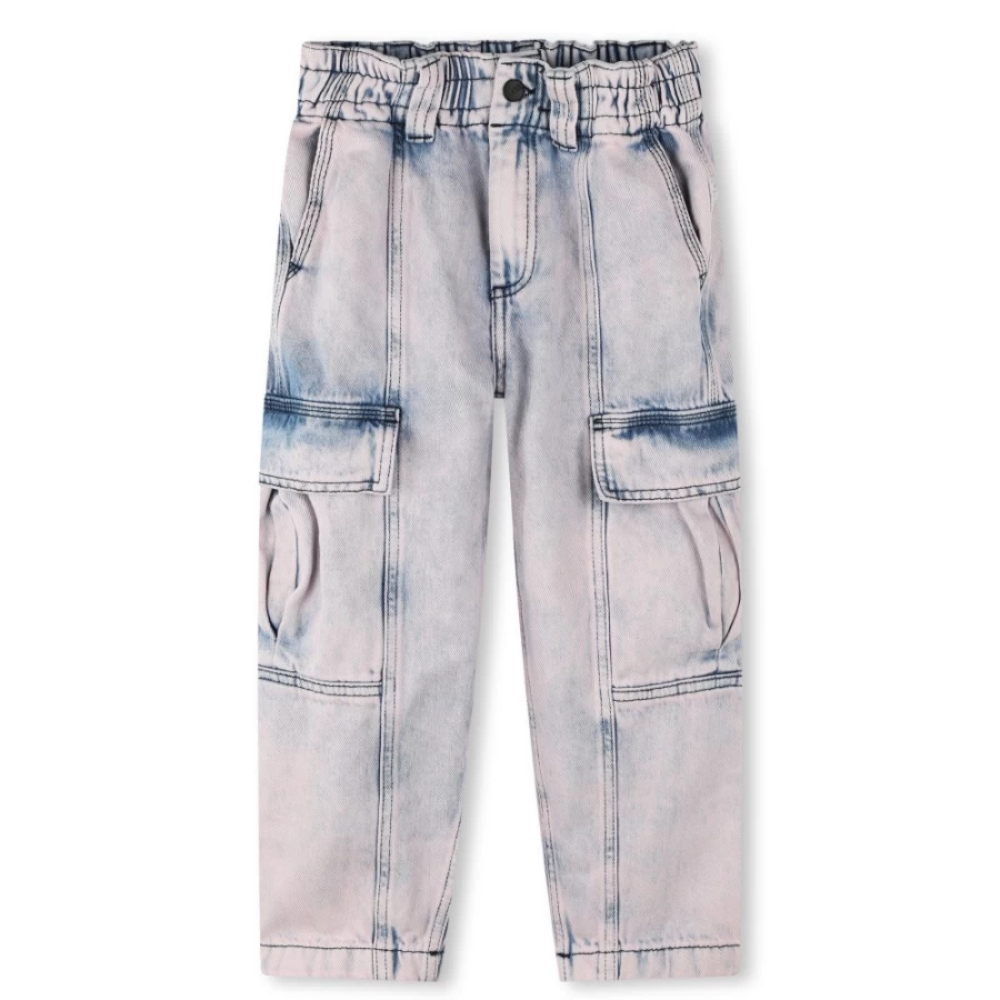 DKNY Girls' Cotton Cargo Jeans - Stylish & Comfortable Pants for Kids