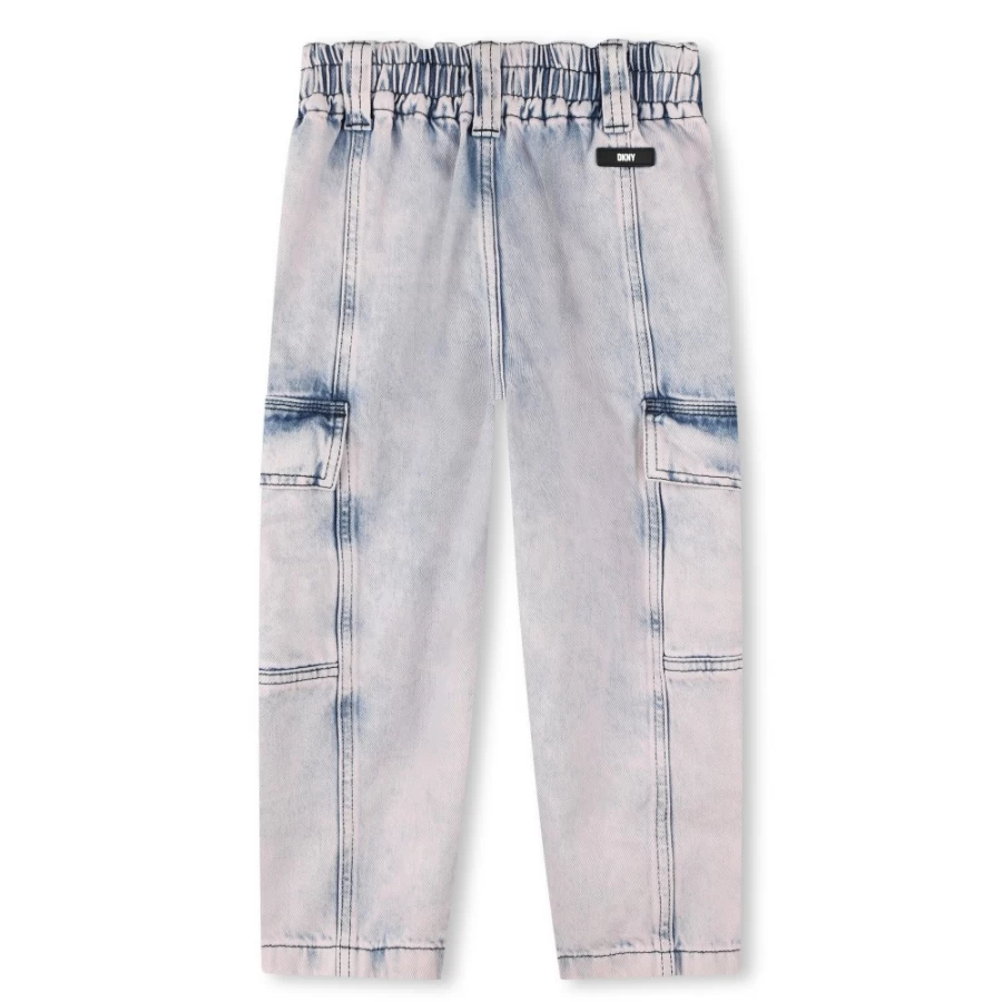 DKNY Girls' Cotton Cargo Jeans - Stylish & Comfortable Pants for Kids