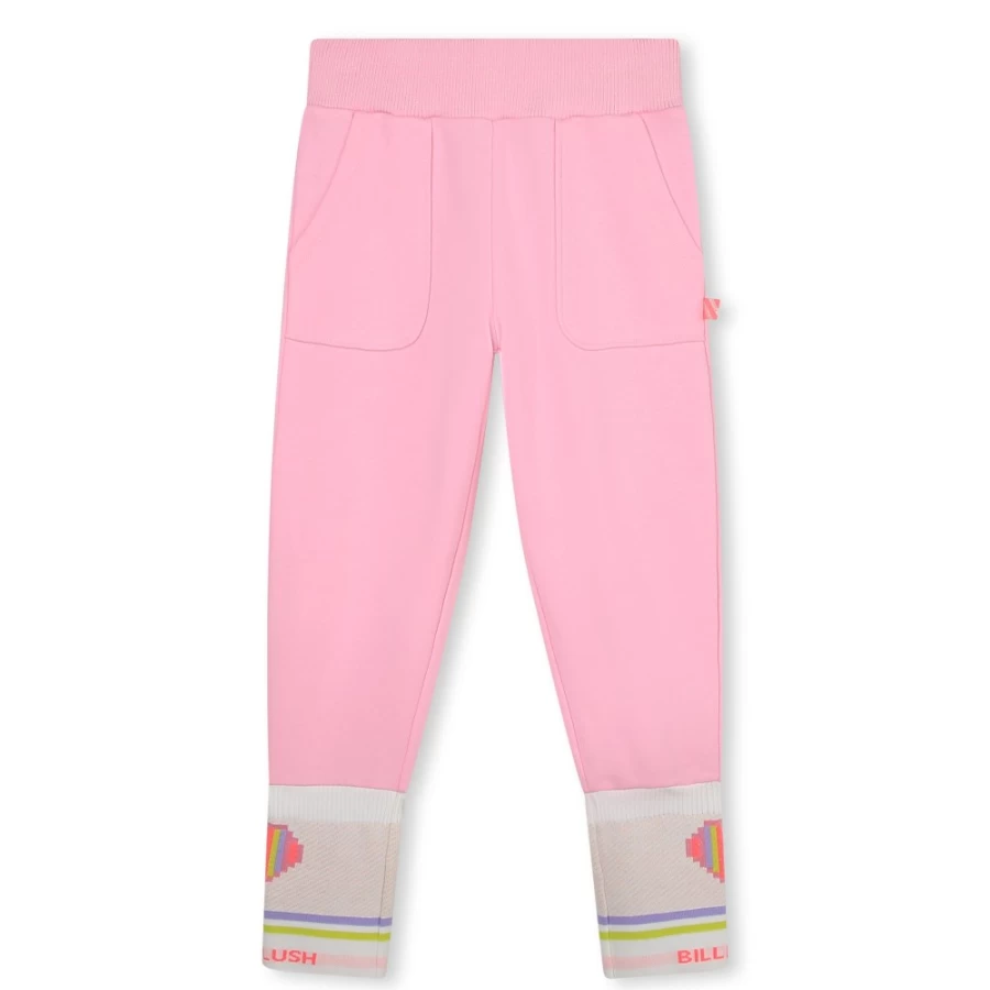 BILLIEBLUSH Pink Fleece Jogging Pants for Girls - Soft Comfortable Workout Bottoms