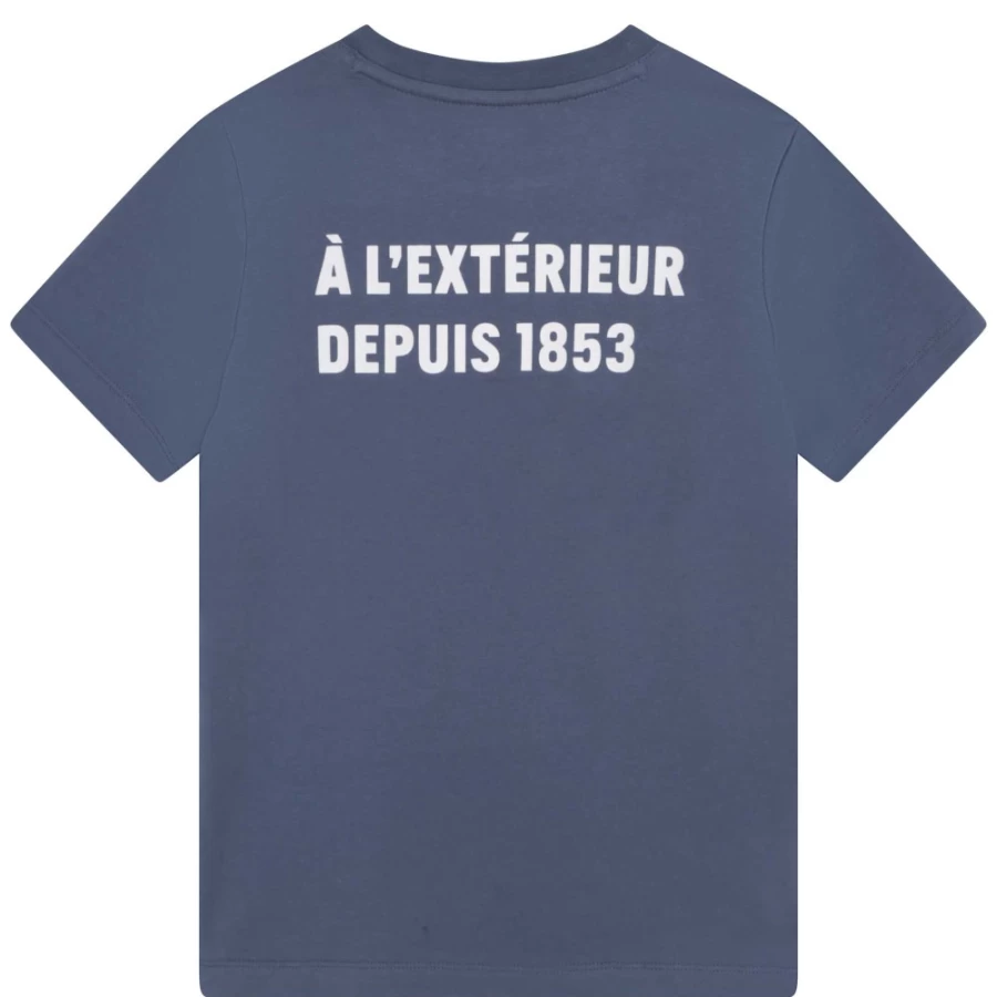 AIGLE Girls' Blue Printed T-Shirt - Stylish Casual Top for Kids