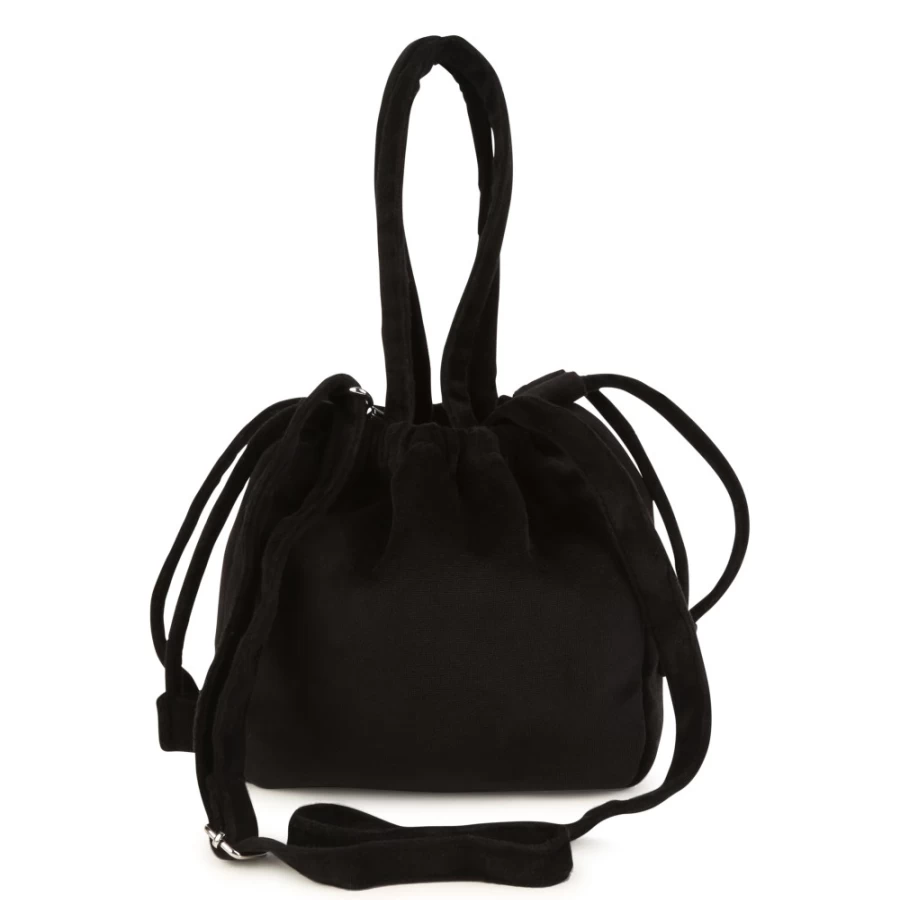 SONIA RYKIEL Black Velvet Shoulder Bag for Women - Elegant Handbag for Girls