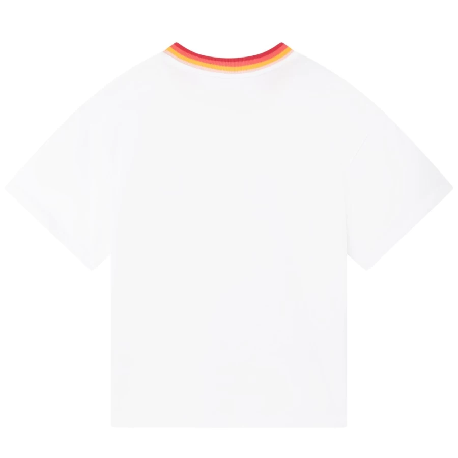 KENZO KIDS Girl's White Short Sleeve T-Shirt | Classic Cotton Tee for Girls