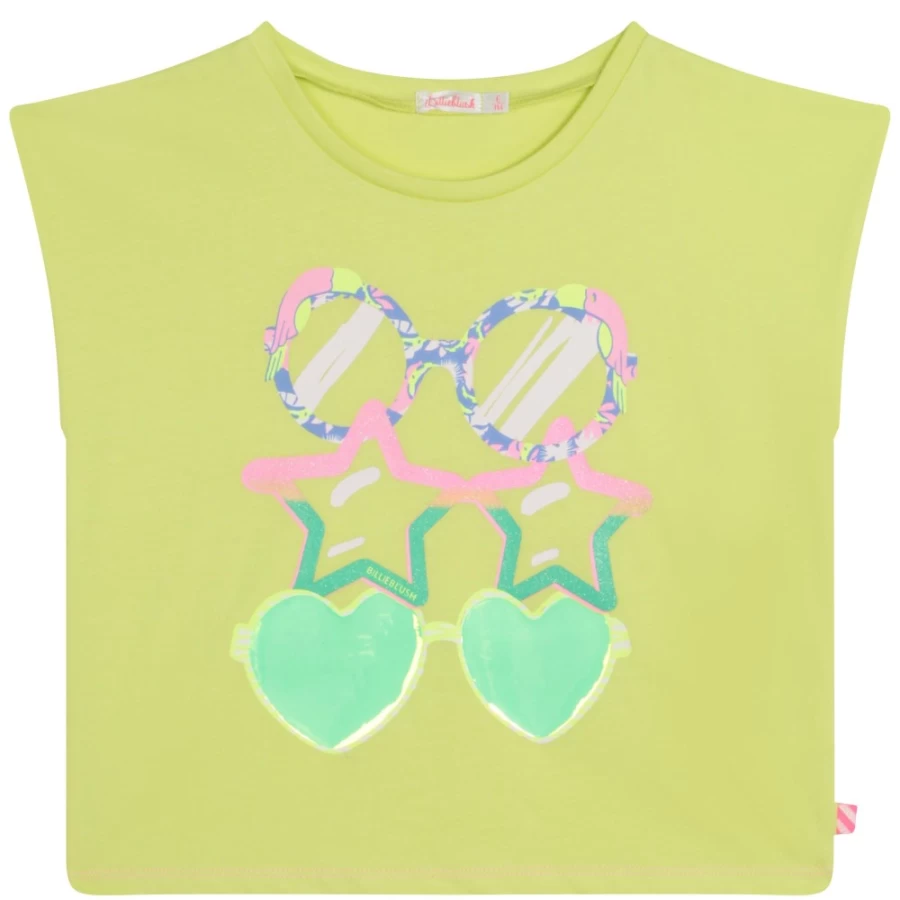 BILLIEBLUSH Girls' Lemon Short-Sleeved T-Shirt | Casual Cotton Tee for Kids