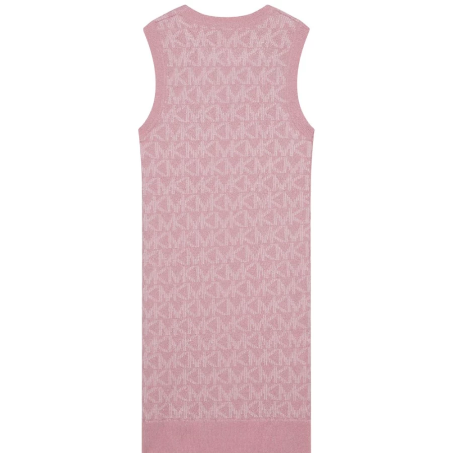MICHAEL KORS Girls Pink Washed Knitted Long Dress