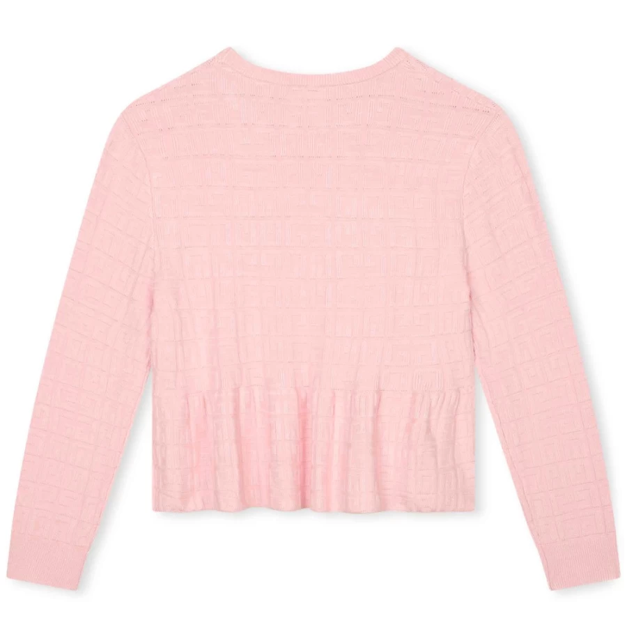 Givenchy Marshmallow Frilled Knit Jumper for Girls - Elegant Lace Detail Sweater