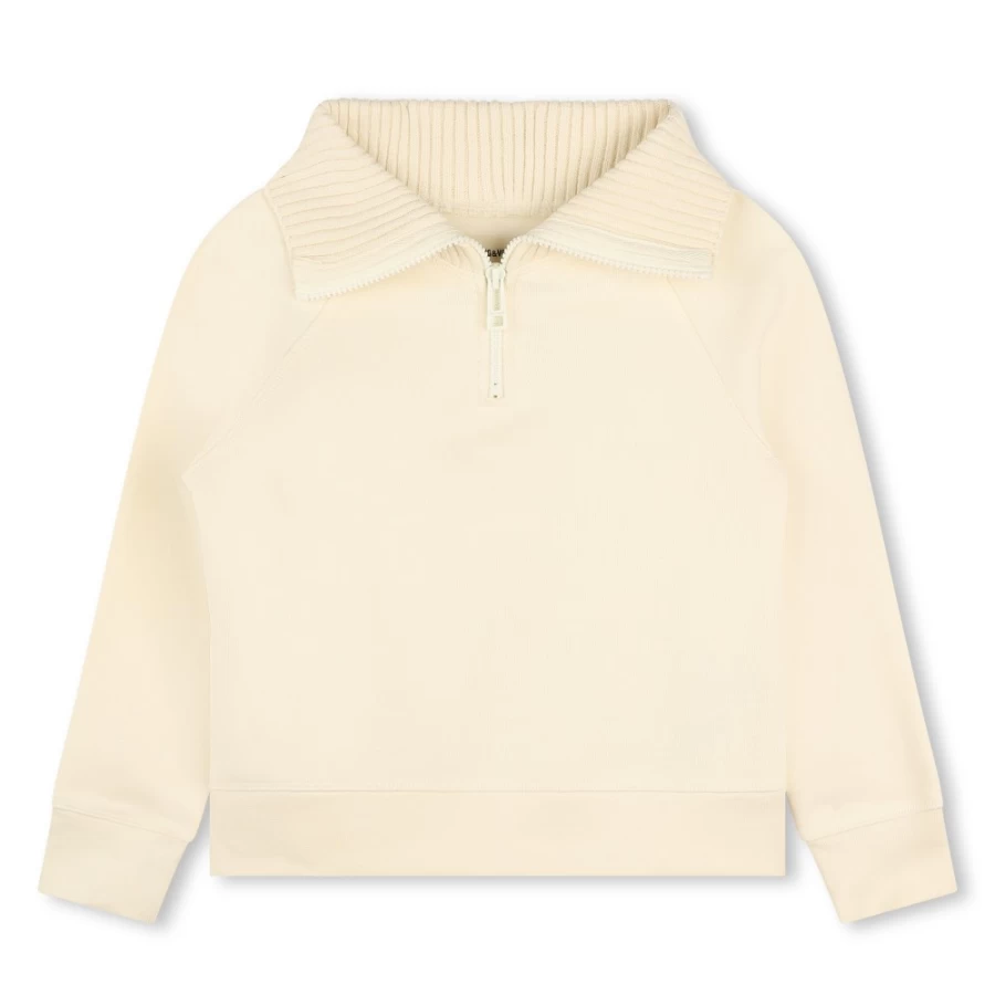ZADIG & VOLTAIRE Girls' Ivory Bi-Material Cotton Sweatshirt