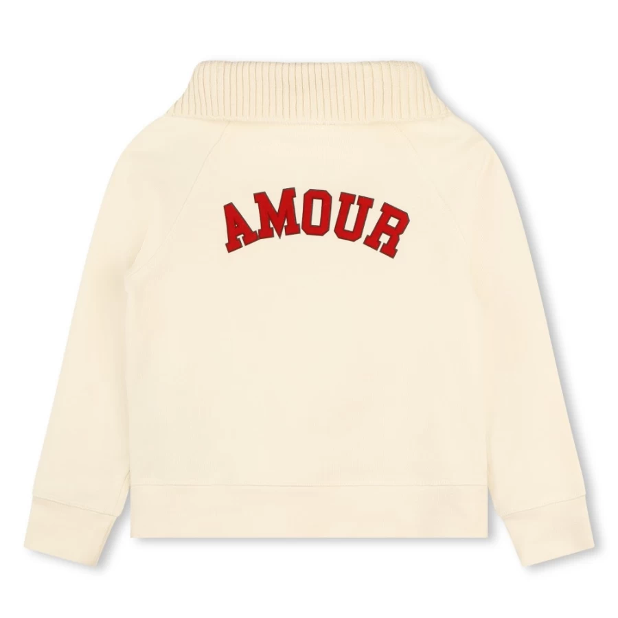 ZADIG & VOLTAIRE Girls' Ivory Bi-Material Cotton Sweatshirt