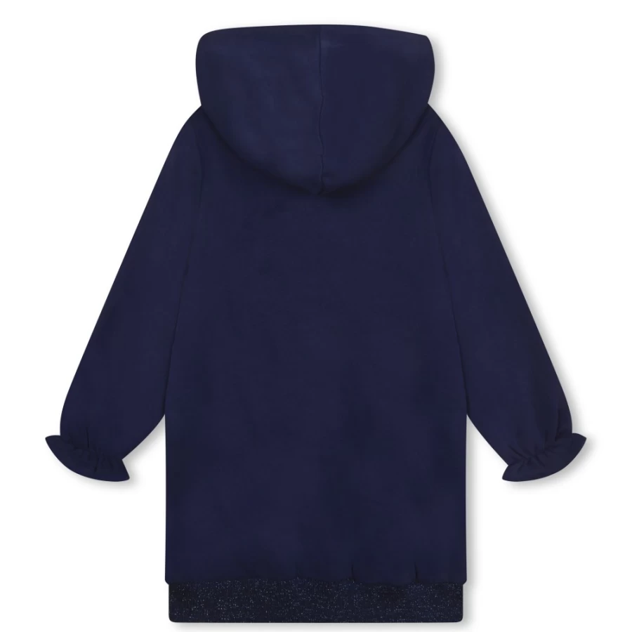 BILLIEBLUSH Navy Hooded Sweatshirt Dress for Girls - Cozy Casual Pullover Hoodie Dress