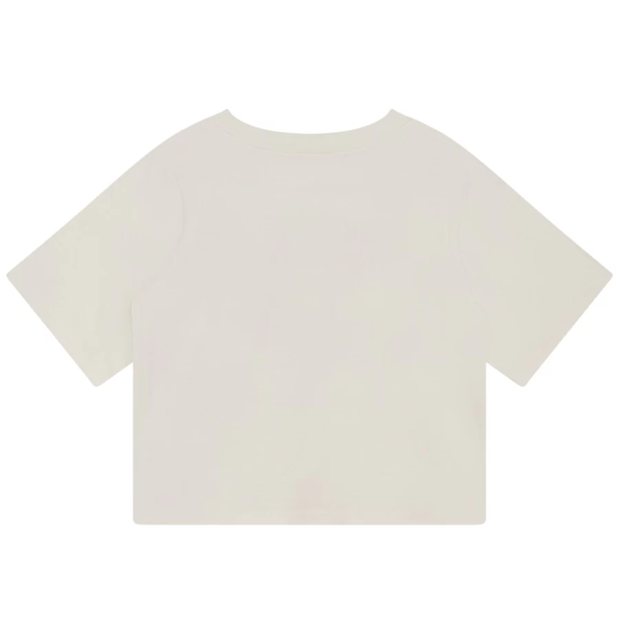 ZADIG & VOLTAIRE Girls Ivory Short-Sleeved Cotton T-Shirt for Casual Wear