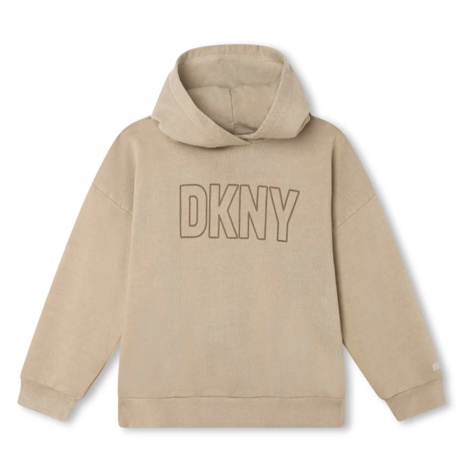 DKNY Girls' Hooded Sweatshirt - Soft Cotton Pullover with Adjustable Hood