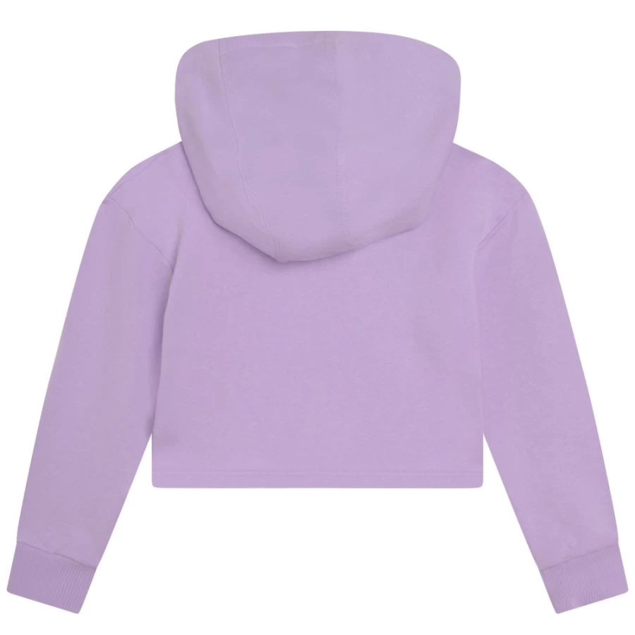 LANVIN Girls Lilac Cotton Hooded Sweatshirt for Kids