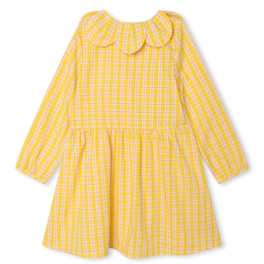 KENZO KIDS Girl's Lemon Cotton Dress with Petal Collar - Floral Summer Dress for Girls