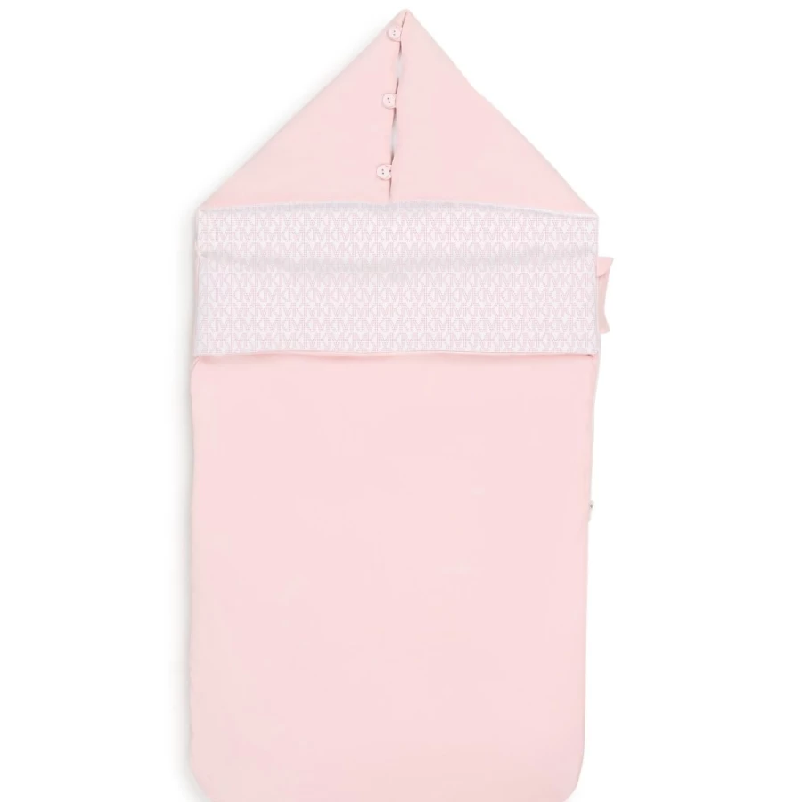 MICHAEL KORS Girls Pink Pale Buttoned-Hood Sleeping Bag for Cozy Comfort