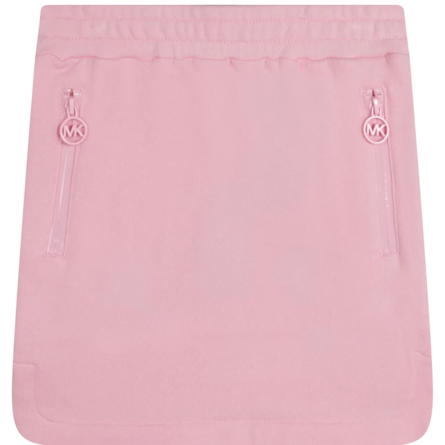 MICHAEL KORS Girls Pink Washed Cotton-Fleece Straight Skirt for Kids