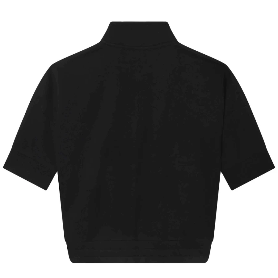 DKNY Black High-Neck Cardigan for Girls - Stylish Knit Sweater