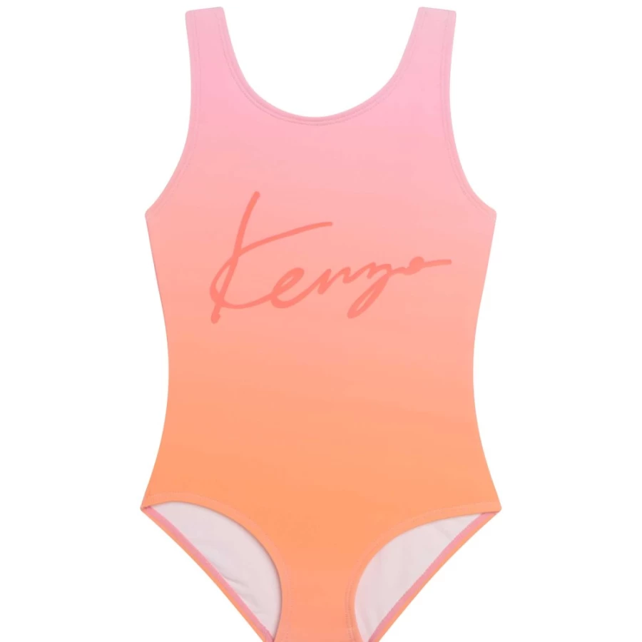 KENZO KIDS Girls Gold Yellow Swimming Costume for Kids | Stylish Swimwear for Girls