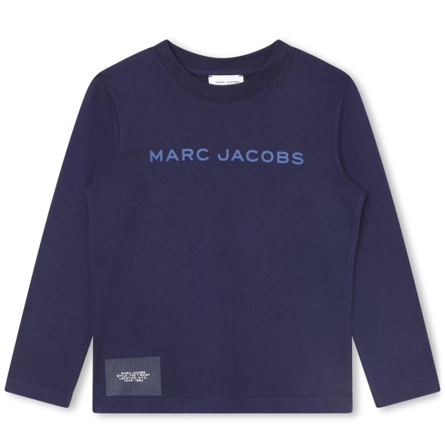 MARC JACOBS Navy Logo and Illustration T-Shirt for Girls