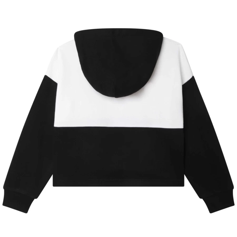 DKNY Girls Black Cropped Hoodie - Stylish Oversized Pullover for Teens
