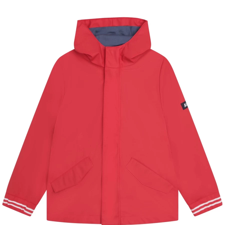 AIGLE Girl's Poppy Raincoat With Patch - Waterproof Outdoor Jacket for Kids