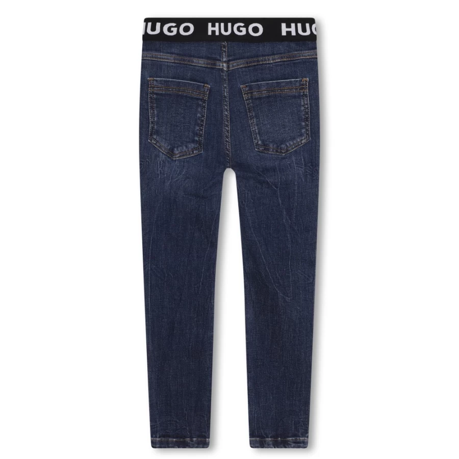 HUGO Girls Denim Blue Leggings - Stylish & Comfortable Jeans-Like Jeggings