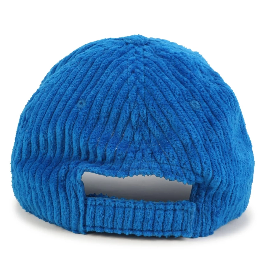 KENZO KIDS Blue Cotton Velvet Cap for Girls - Soft & Stylish Winter Hat