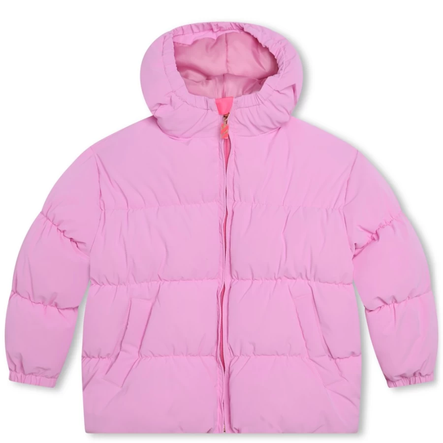 BILLIEBLUSH Pink Hooded Puffer Jacket for Girls - Warm Winter Coat