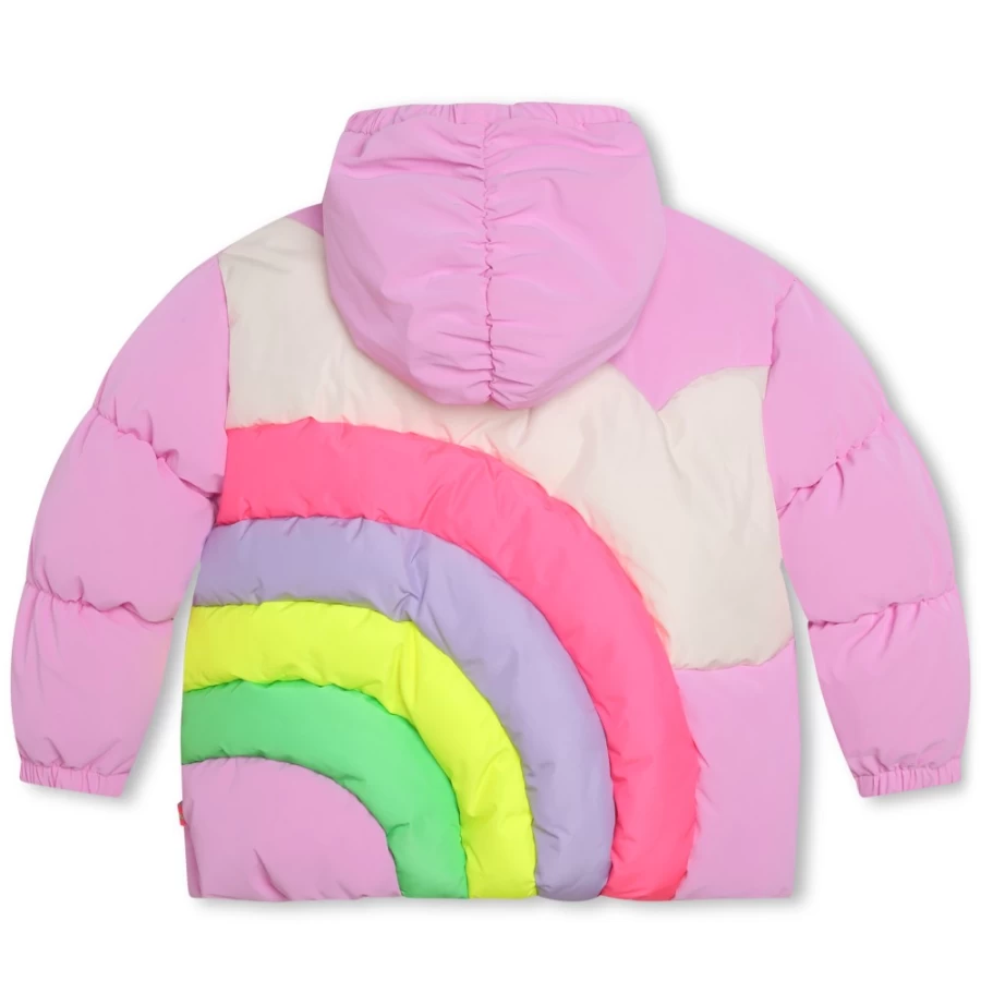 BILLIEBLUSH Pink Hooded Puffer Jacket for Girls - Warm Winter Coat