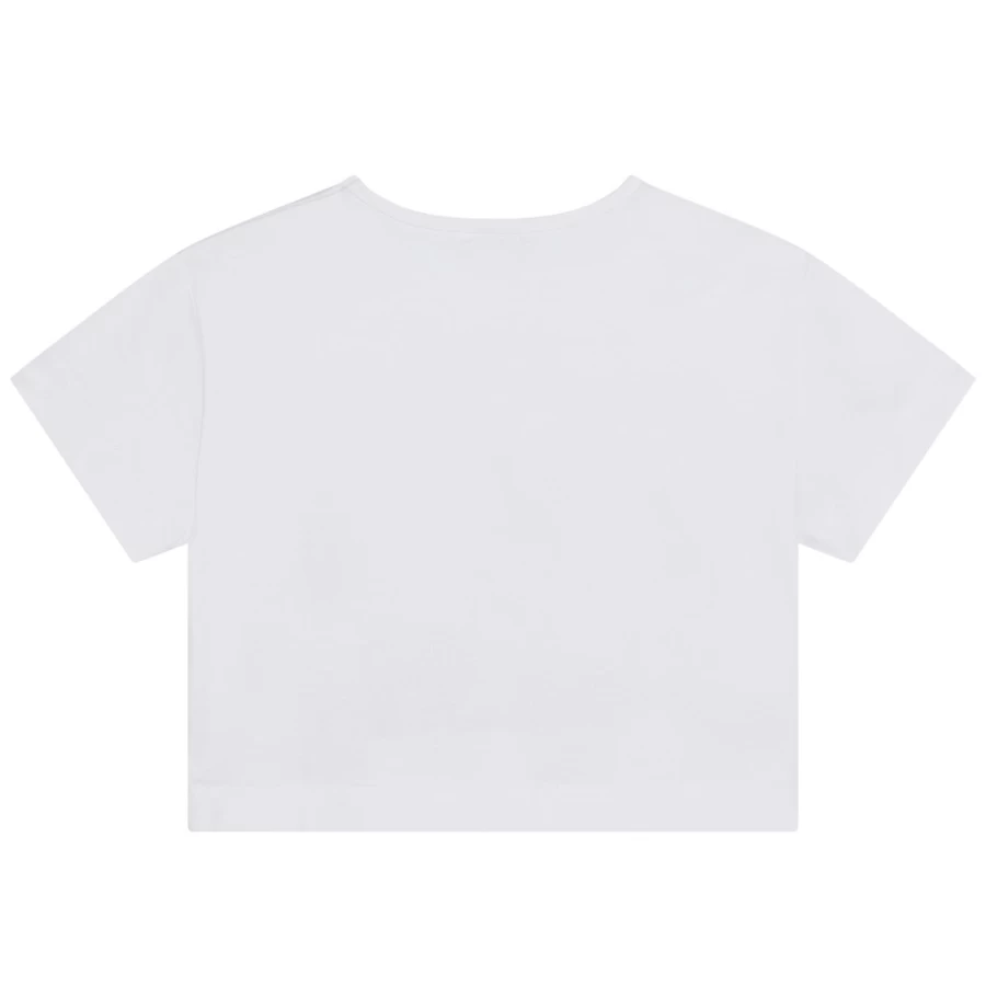 BOSS Girls' White Short-Sleeve Cotton T-Shirt - Classic Fit Casual Top