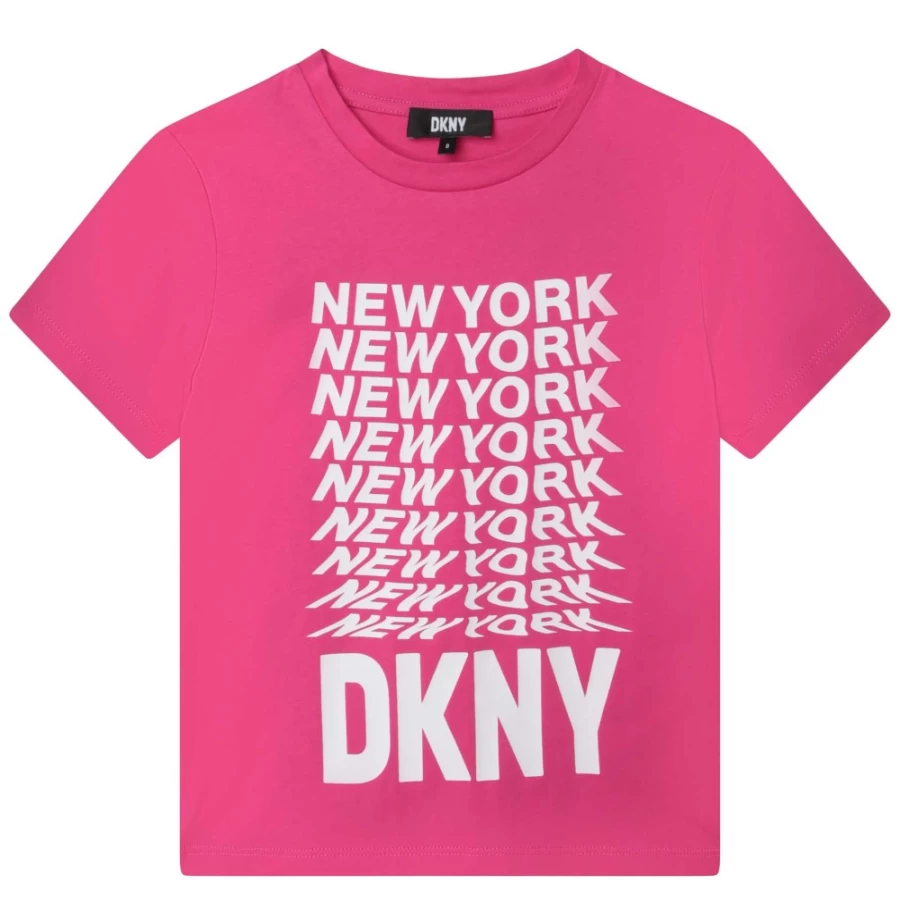 DKNY Girls' Raspberry Short-Sleeved T-Shirt for Kids