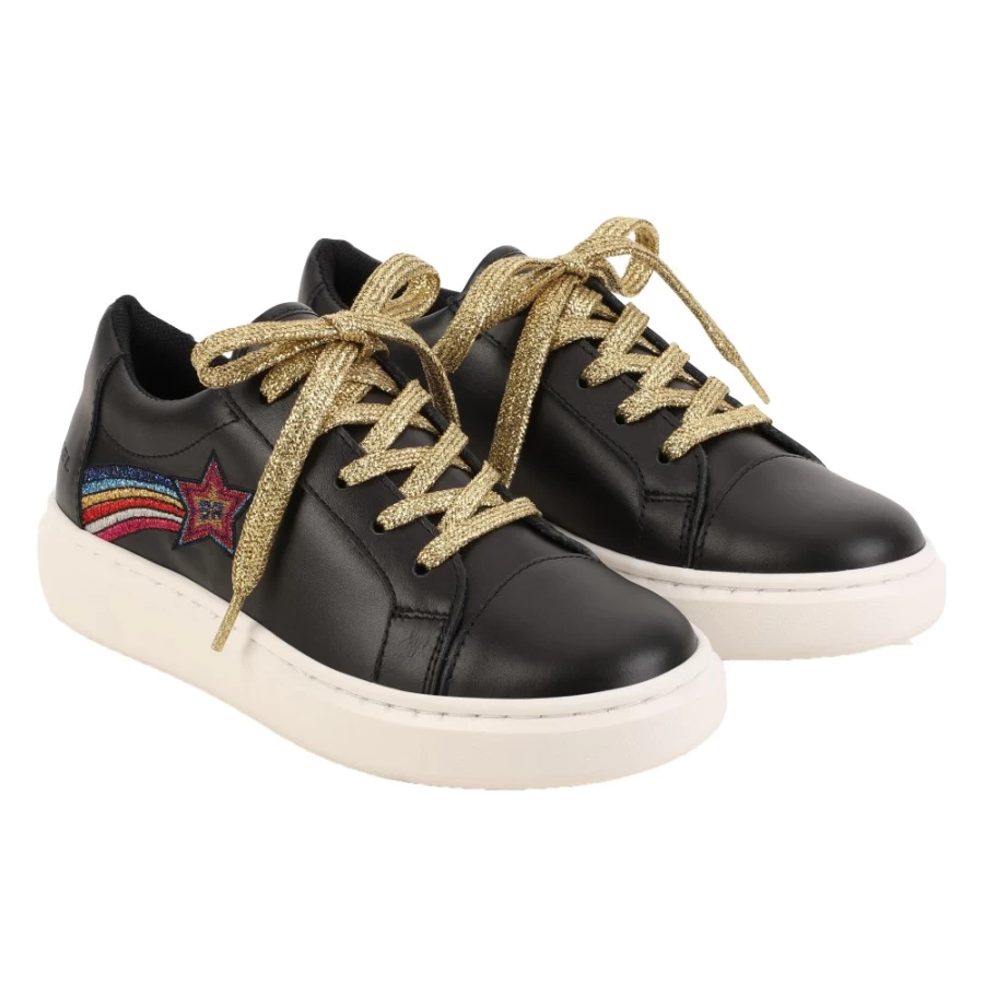 SONIA RYKIEL Black Leather Trainers for Girls - Stylish Comfortable Shoes