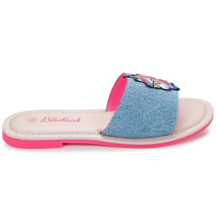 BILLIEBLUSH Girls' Embroidered Unicorn Mules in Double Stone & Brossage Colors