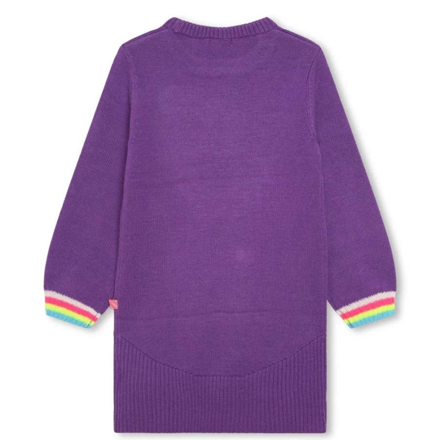 BILLIEBLUSH Purple Jumper Dress for Girls - Multicolored Knit Style