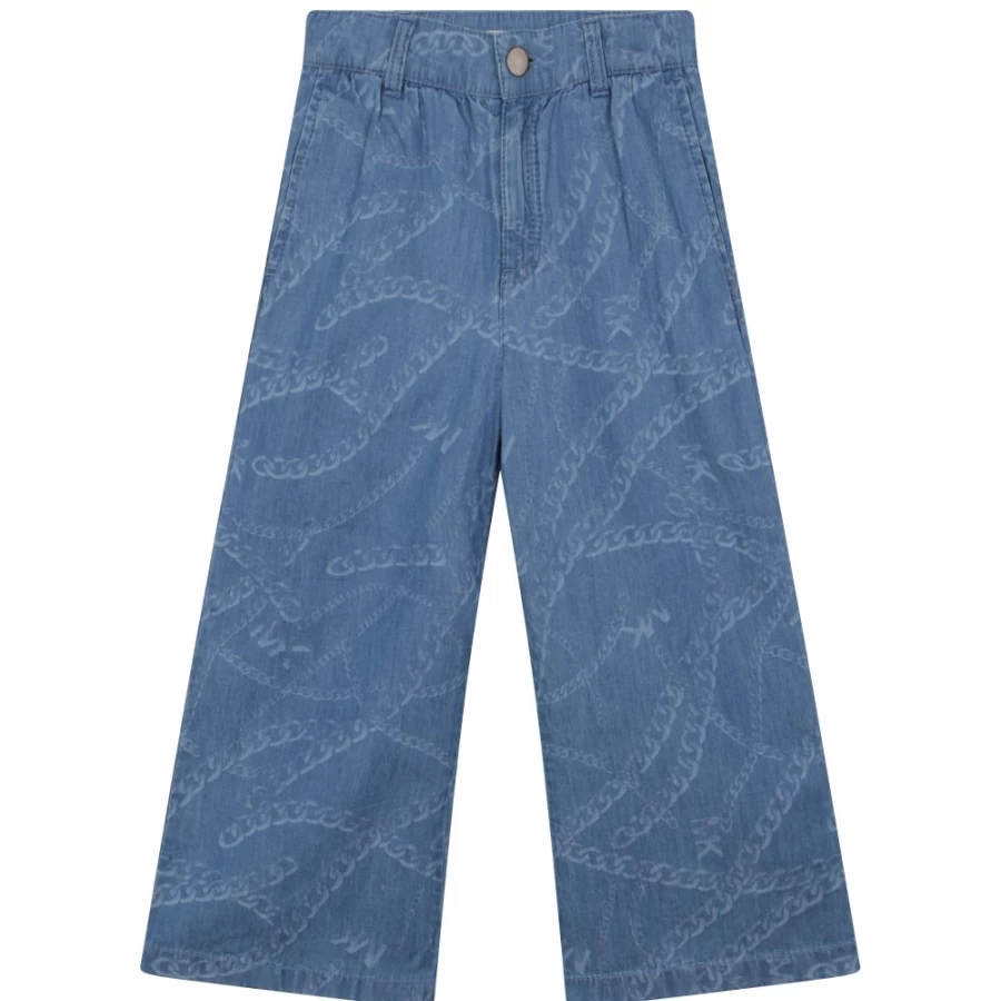 MICHAEL KORS Girls' Chambray Printed Cotton Trousers