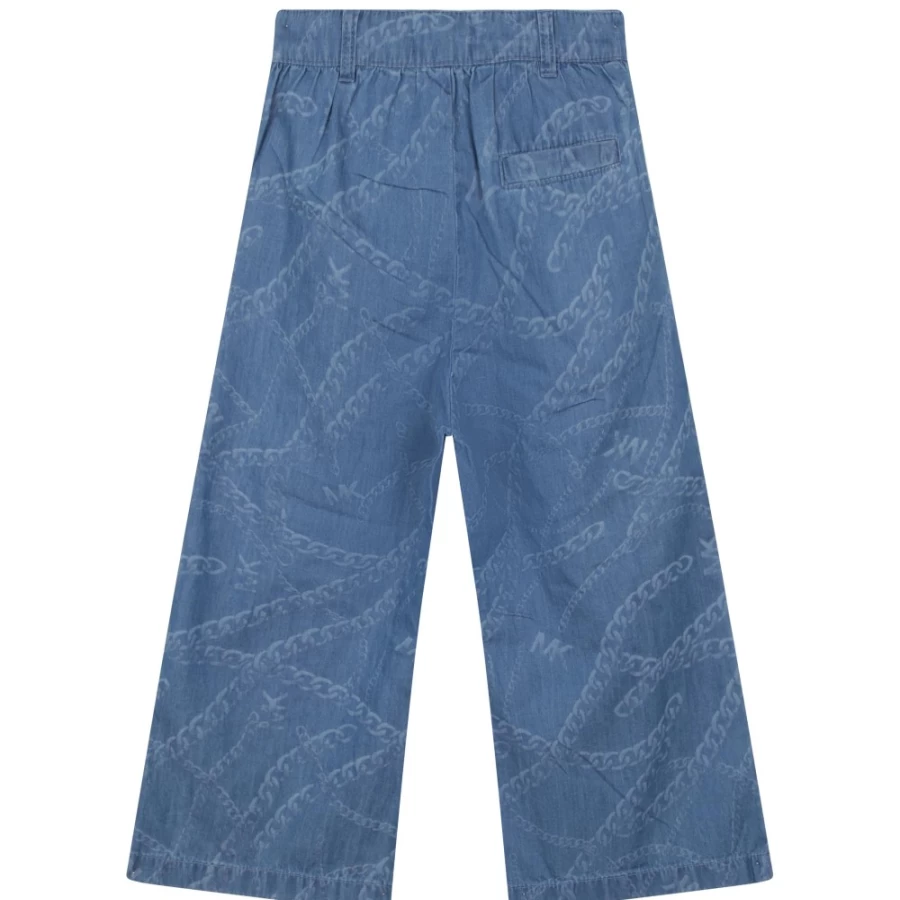 MICHAEL KORS Girls' Chambray Printed Cotton Trousers