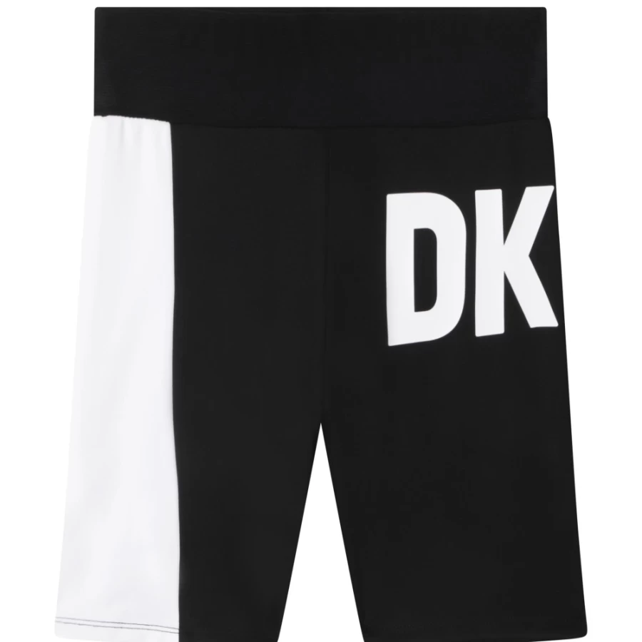 DKNY Girls' Black Elastic-Waist Comfort Shorts for Play & Style