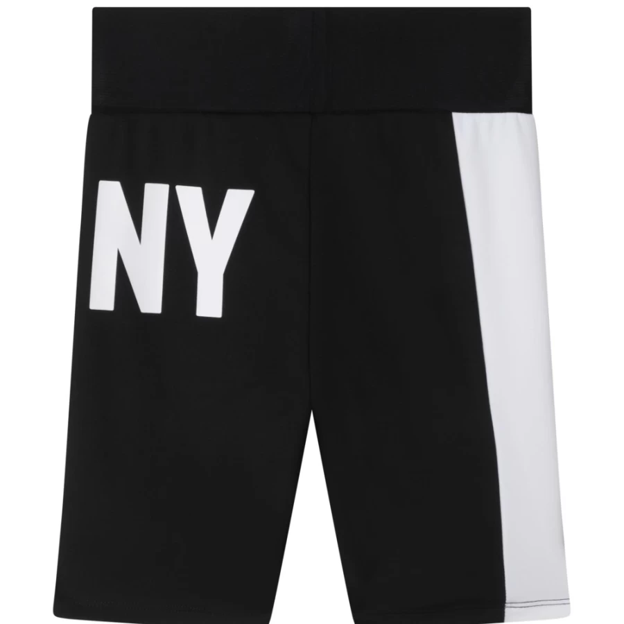 DKNY Girls' Black Elastic-Waist Comfort Shorts for Play & Style