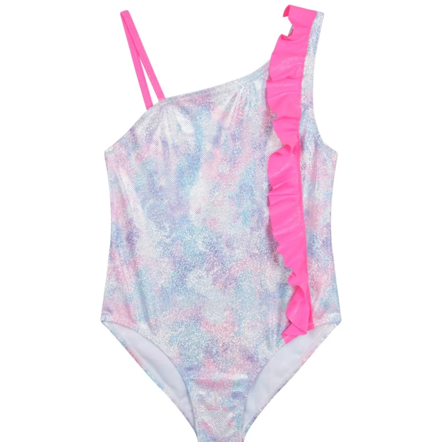 BILLIEBLUSH Girls' Multicoloured One-Piece Swimwear | Stylish Swimming Costume for Kids