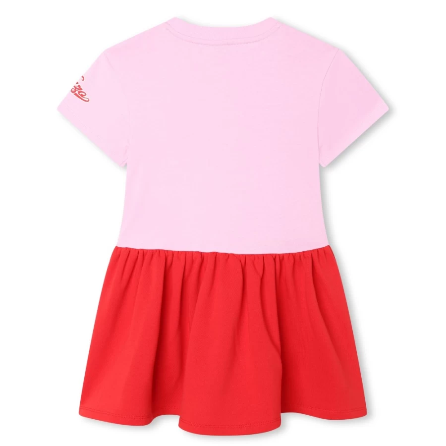 KENZO KIDS Girls' Washed Pink Short-Sleeved Cotton Dress