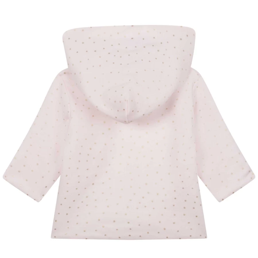 CARREMENT BEAU Girls Rose Gold Hooded Lined Jacket for Winter Warmth
