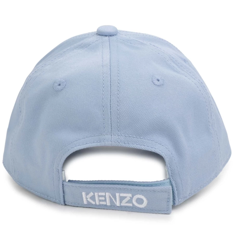 KENZO KIDS Girls' Pale Blue Cotton Embroidered Cap | Stylish & Comfortable