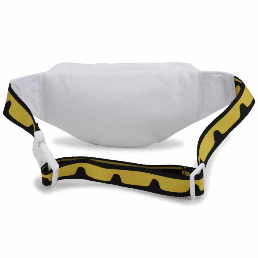 KENZO KIDS White Embroidered Canvas Belt Bag for Girls - Stylish Crossbody Purse