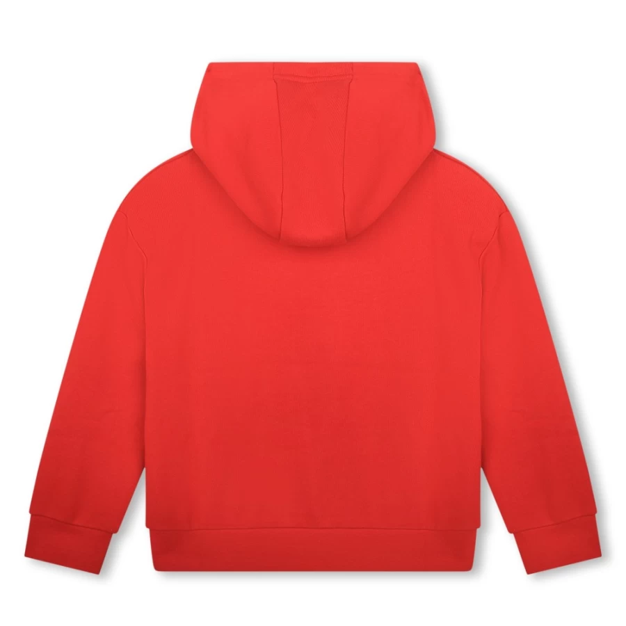 MICHAEL KORS Girls Dark Red Hooded Sweatshirt for Kids - Cozy Pullover Fleece Jacket