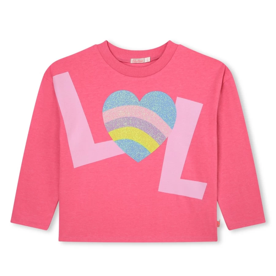 BILLIEBLUSH Girls' Long-Sleeved T-Shirt in Vibrant Malabar Fluorescent Color
