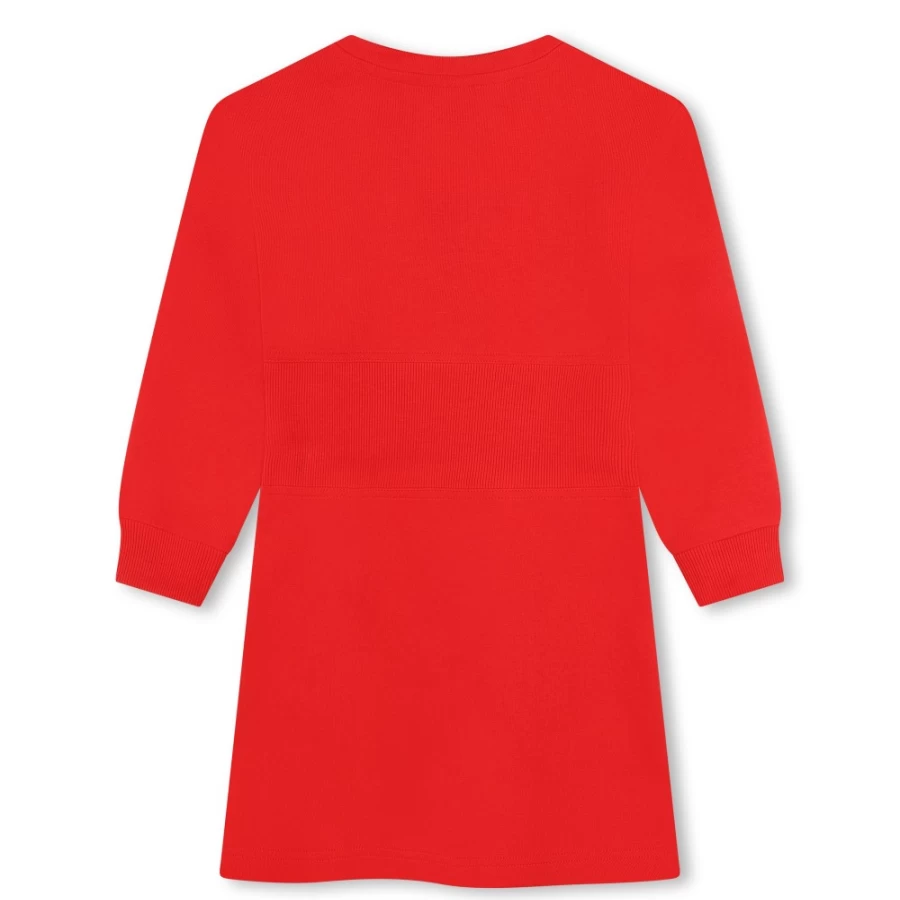 HUGO Bright Red Fleece Cinch-Waist Dress for Girls