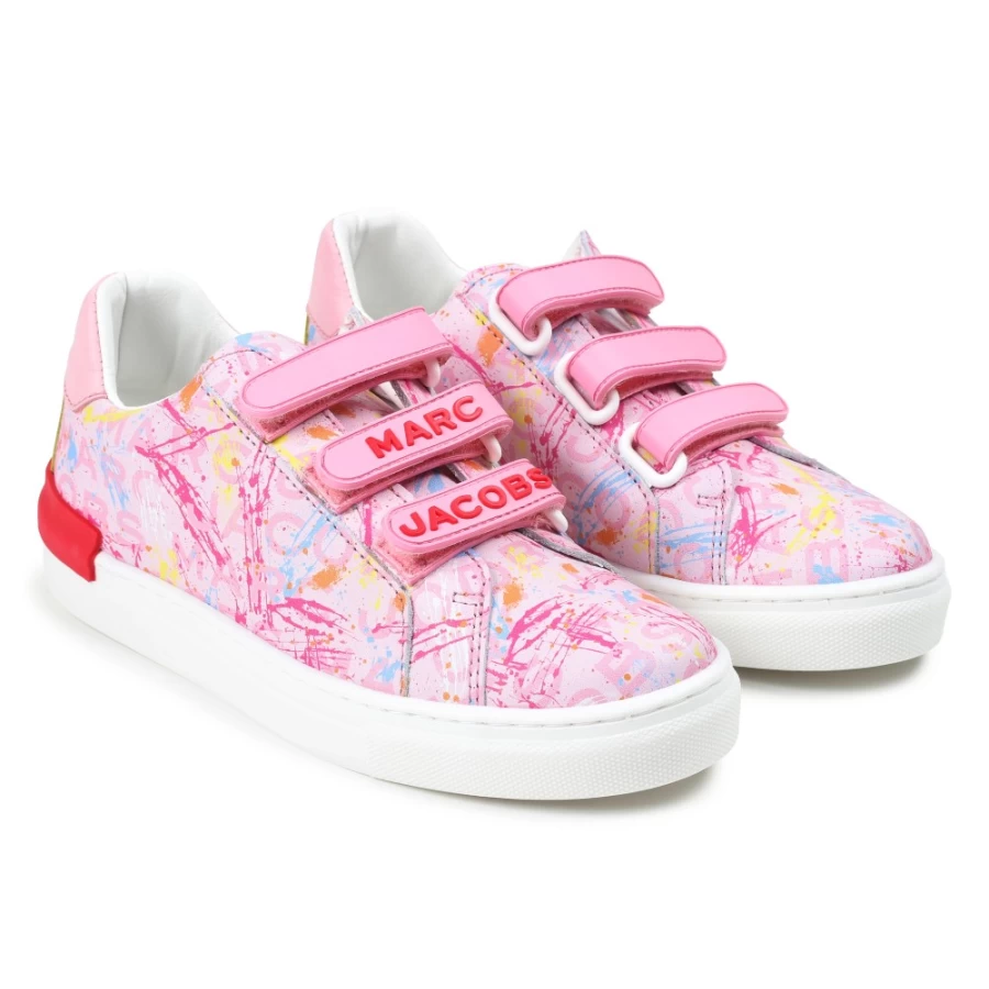 MARC JACOBS Girls' Apricot Leather Trainers - Stylish Comfort for Active Kids