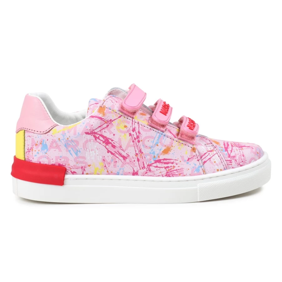 MARC JACOBS Girls' Apricot Leather Trainers - Stylish Comfort for Active Kids
