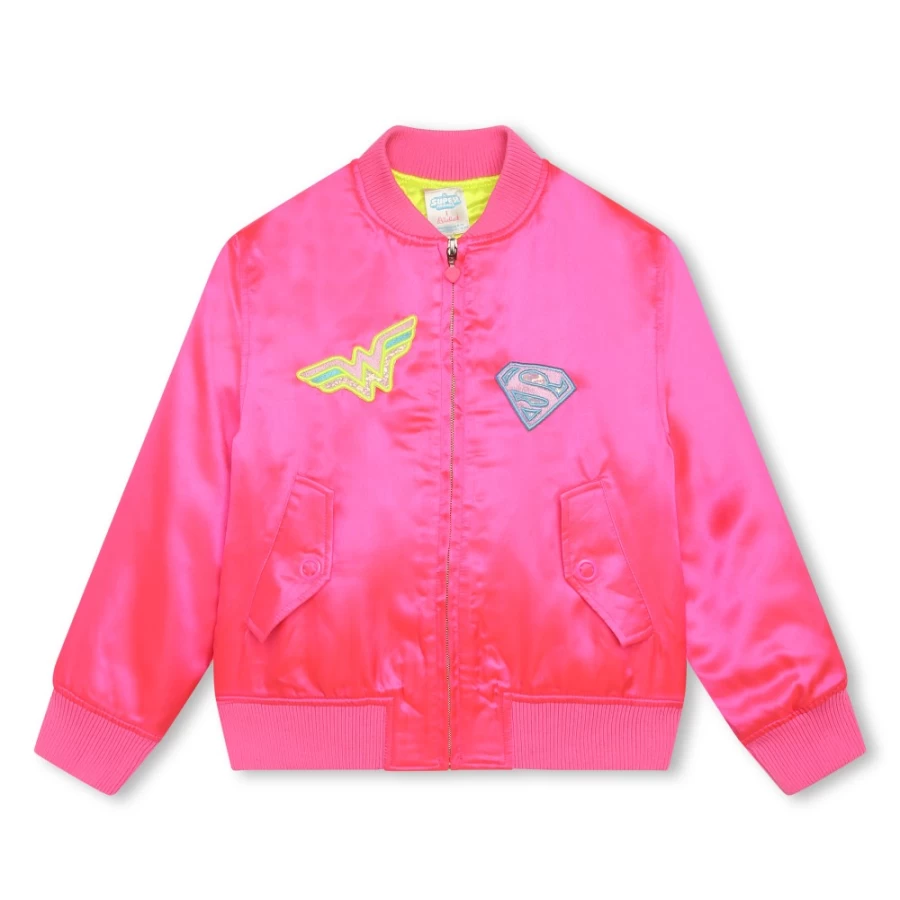 BILLIEBLUSH Pink Bomber Jacket for Girls - Stylish Novelty Outerwear