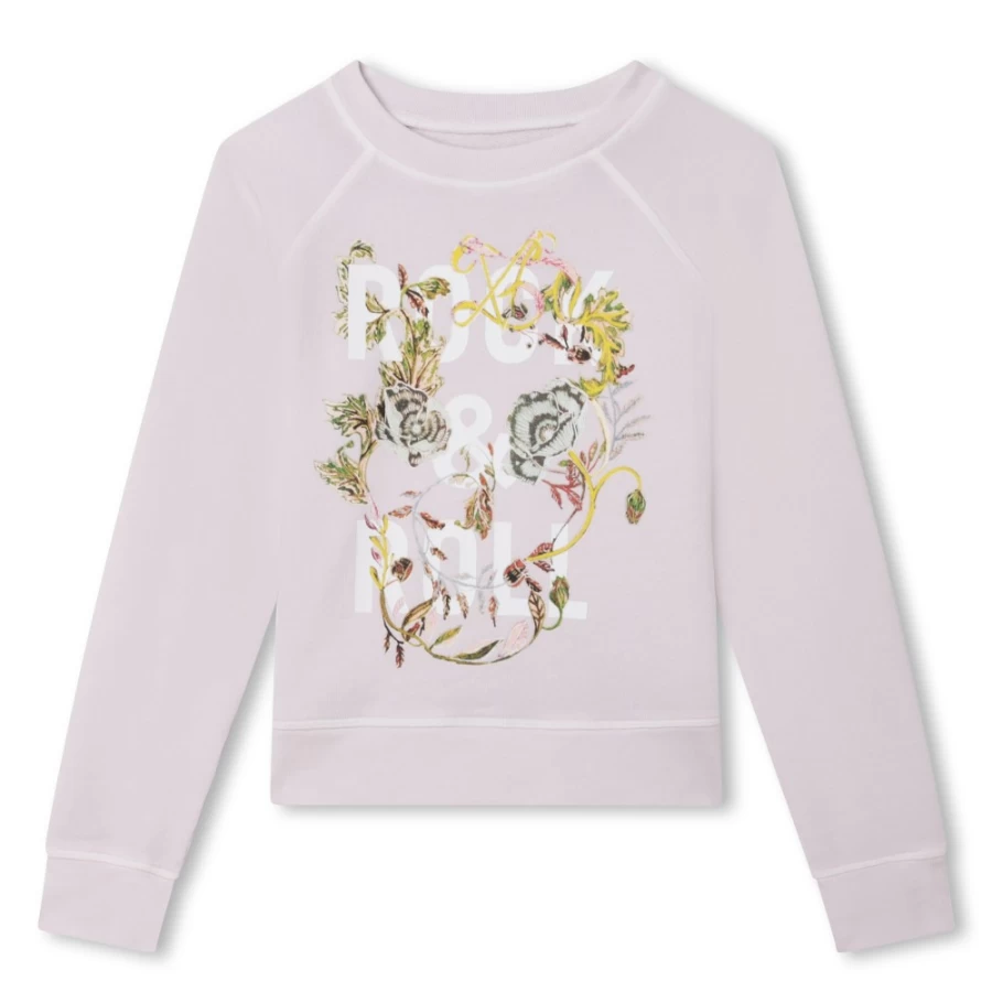 ZADIG & VOLTAIRE Girls Lilac Cotton Sweatshirt - Soft & Comfortable Pullover